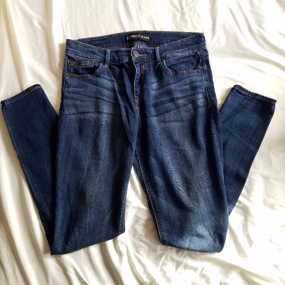 Express Legging Midrise Medium Wash Blue Jeans